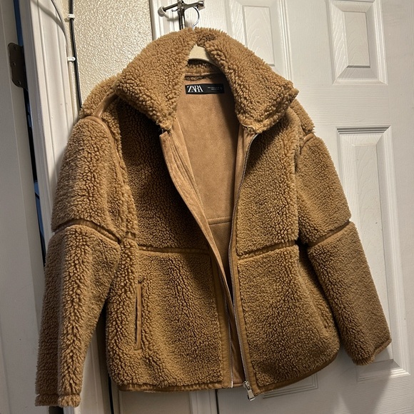 Zara Jackets & Blazers - Zara Tan Sherpa Jacket